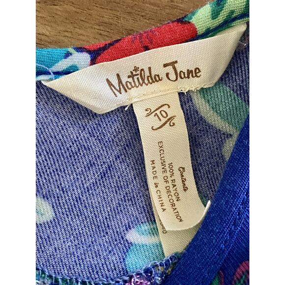 Matilda Jane Choose Your Own Path Blue Green Floral Merry & Bright Dress 10 - Picture 8 of 10